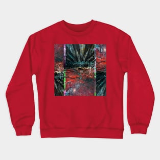 crimson city in ecopop landscape jungle collage Crewneck Sweatshirt